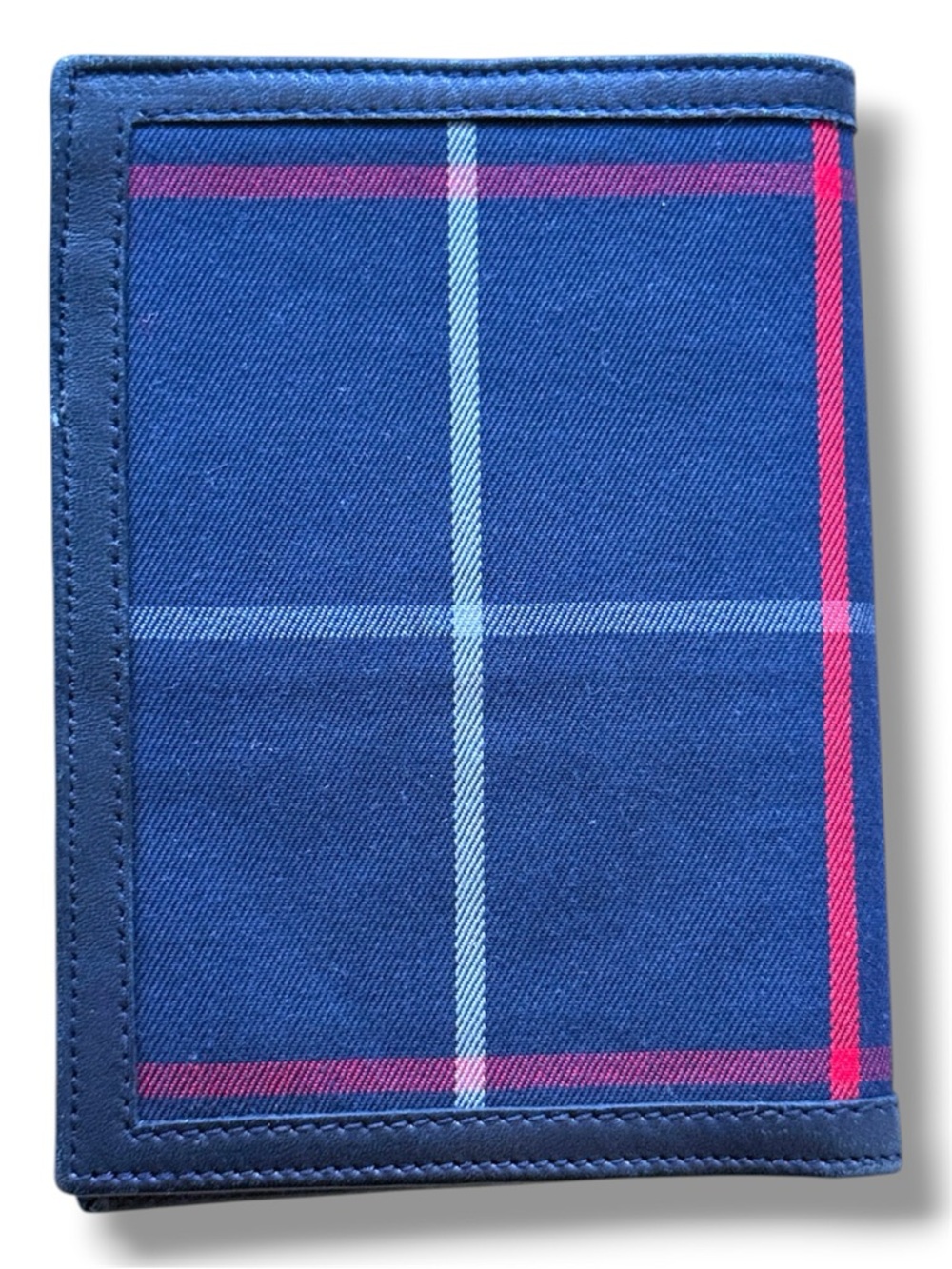 Burberry Blue Plaid Leather-Trim Wallet - Picture 7 of 7